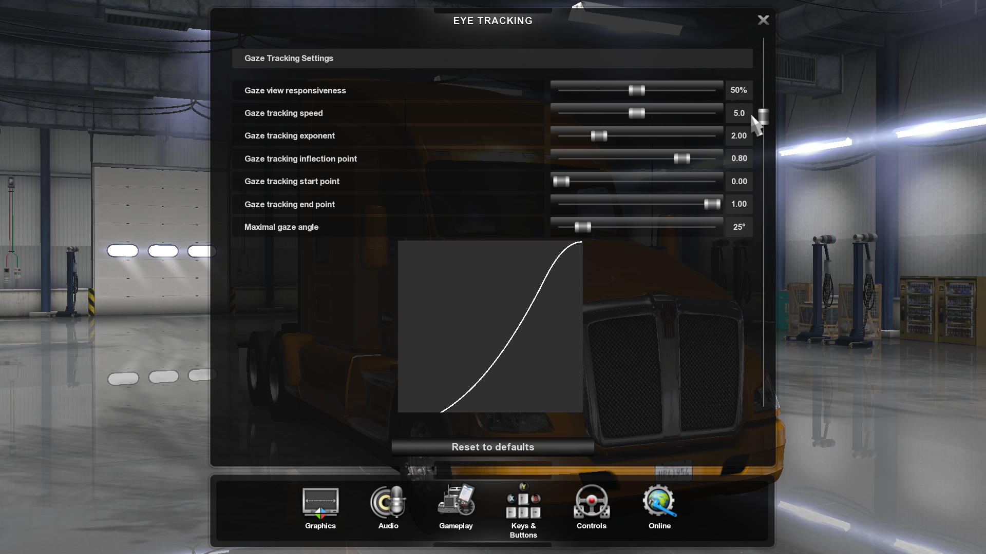 Head tracking and eye tracking in Euro Truck Simulator 2 with the